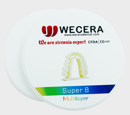 High Translucent Dental Zirconia Blocks 3D Multilayer Vita 16 Colors 98mm 95mm