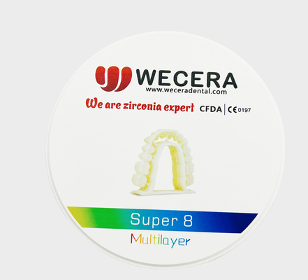 Dental A3 Multilayer Zirconia Block 1050 Mpa Zirconium Oxide Ceramic FDA