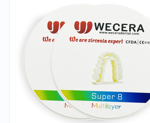 Super Translucent 3D Pro Multilayer Zirconia 1200 Mpa Milling Ceramic Dental Block