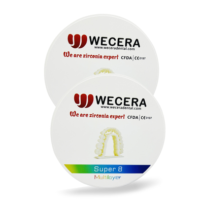 Super Translucent 3D Multilayer Zirconia 1200 Mpa Milling Ceramic Dental Block