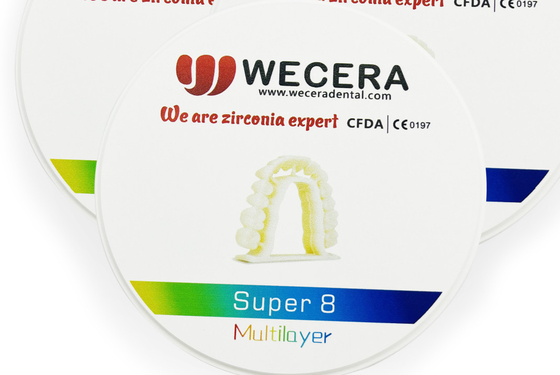 57% Translucency Multilayer Zirconia Block Dental Ceramics 1200 Mpa 8 Layers