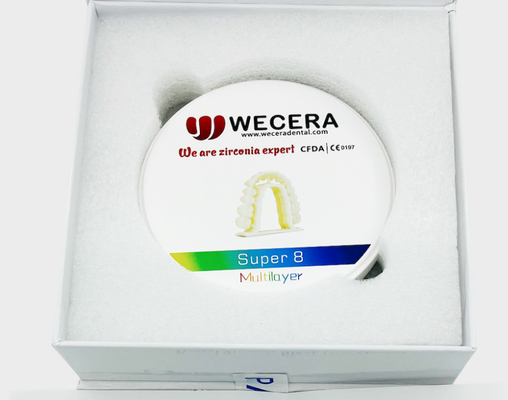 Density Multilayer Zirconia Block for Roland/VHF/Imes-icore Machines 6.0g/cm3 Sintering Density 6.0-6.3g/cm3 Density