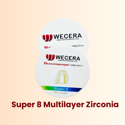 8 Layers Multilayer Zirconia Disc Compatible with Roland/VHF/imes-icore and 16 Vita Colors 3 Bleach Colors