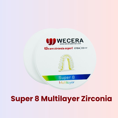 User Dental Lab Multilayer Zirconia Disc With 57% Translucency At Sintering Temperature 1500 Degree