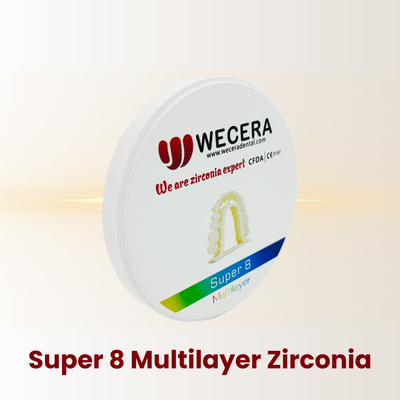 8 Layers Multilayer Zirconia Disc Compatible with Roland/VHF/imes-icore Machines and 1200 Mpa Strength