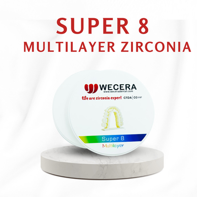 Translucency Multilayer Zirconia Disc for Roland/VHF/imes-icore 1500 Degree Sintering Temperature and 57% Translucency