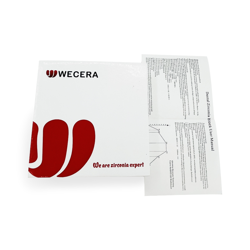 43% - 57% Translucent Wieland Yttria Stabilized Zirconia Oxide Disc Dental