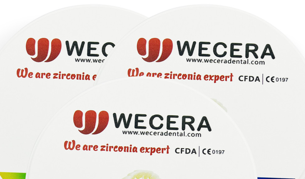 Translucent Pre Shaded Zirconia Blocks Diameter 98mm Or 95mm Sample Transluency 43-57%
