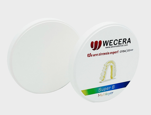 18mm A3 3D Multilayer Zirconia Block ทันตกรรม 8 ชั้นด้วยความแข็งแกร่ง 1200Mpa